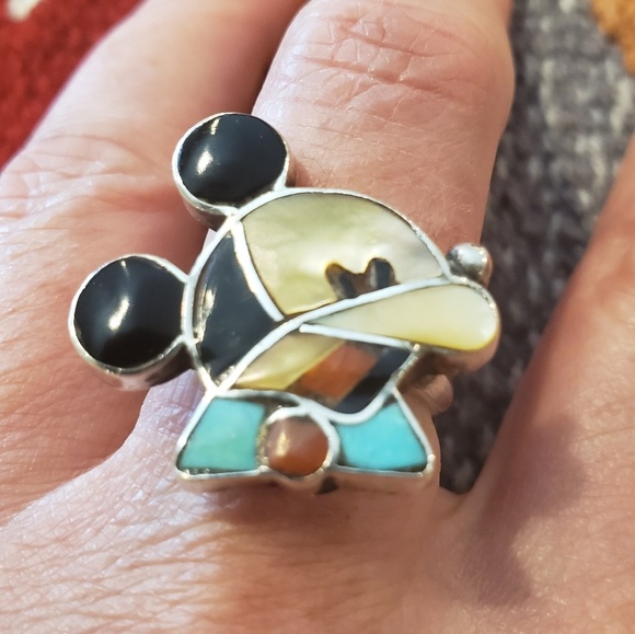 🛑SOLD🛑Vintage Zuni Sterling Mickey Mouse Ring - Picture 7 of 7